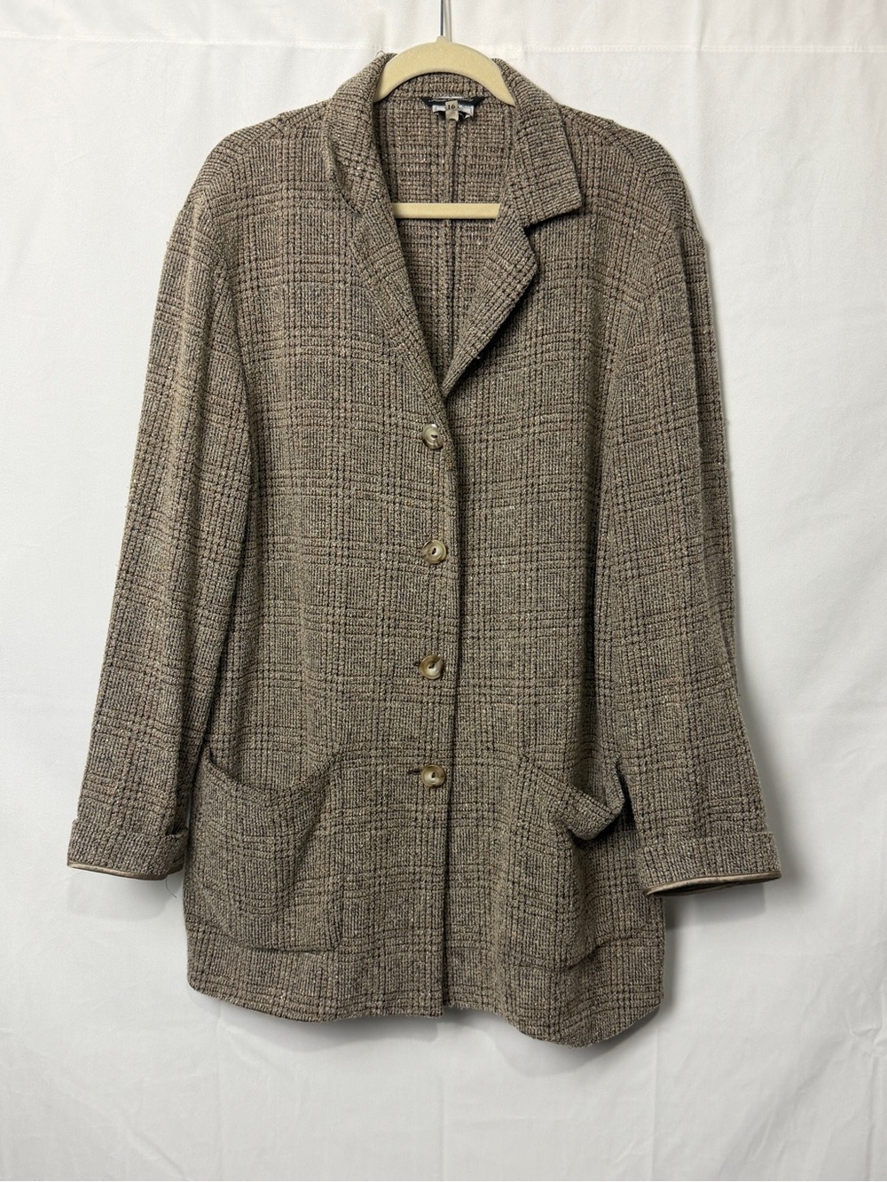 Vintage Carlo Alberto Wool Silk Tweed Jacket Made in Italy Sz 16